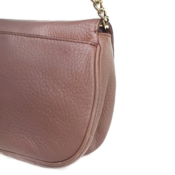 Michael Kors Taupe Pebbled Leather Chain Crossbody Bag | Neutral Designer Staple - Picture 6 of 11